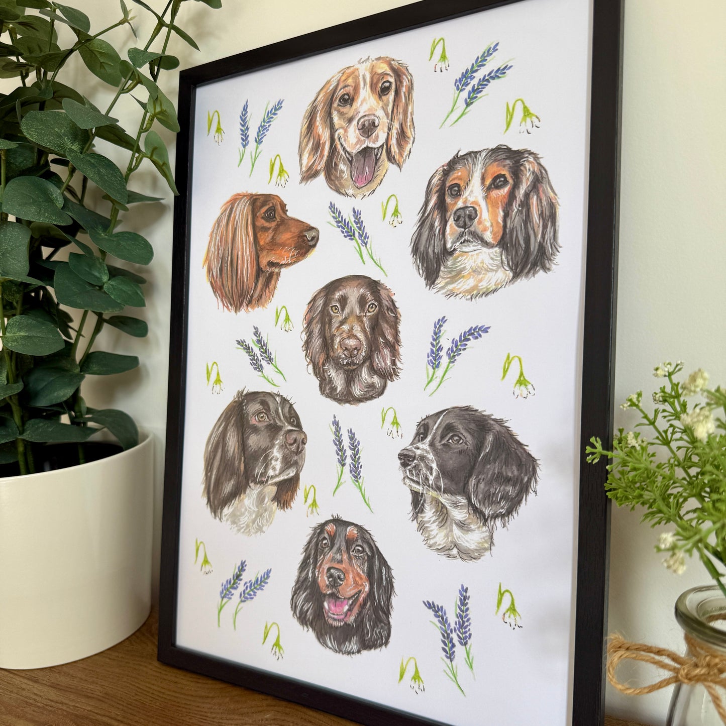 Spaniel Dizzign Print A3