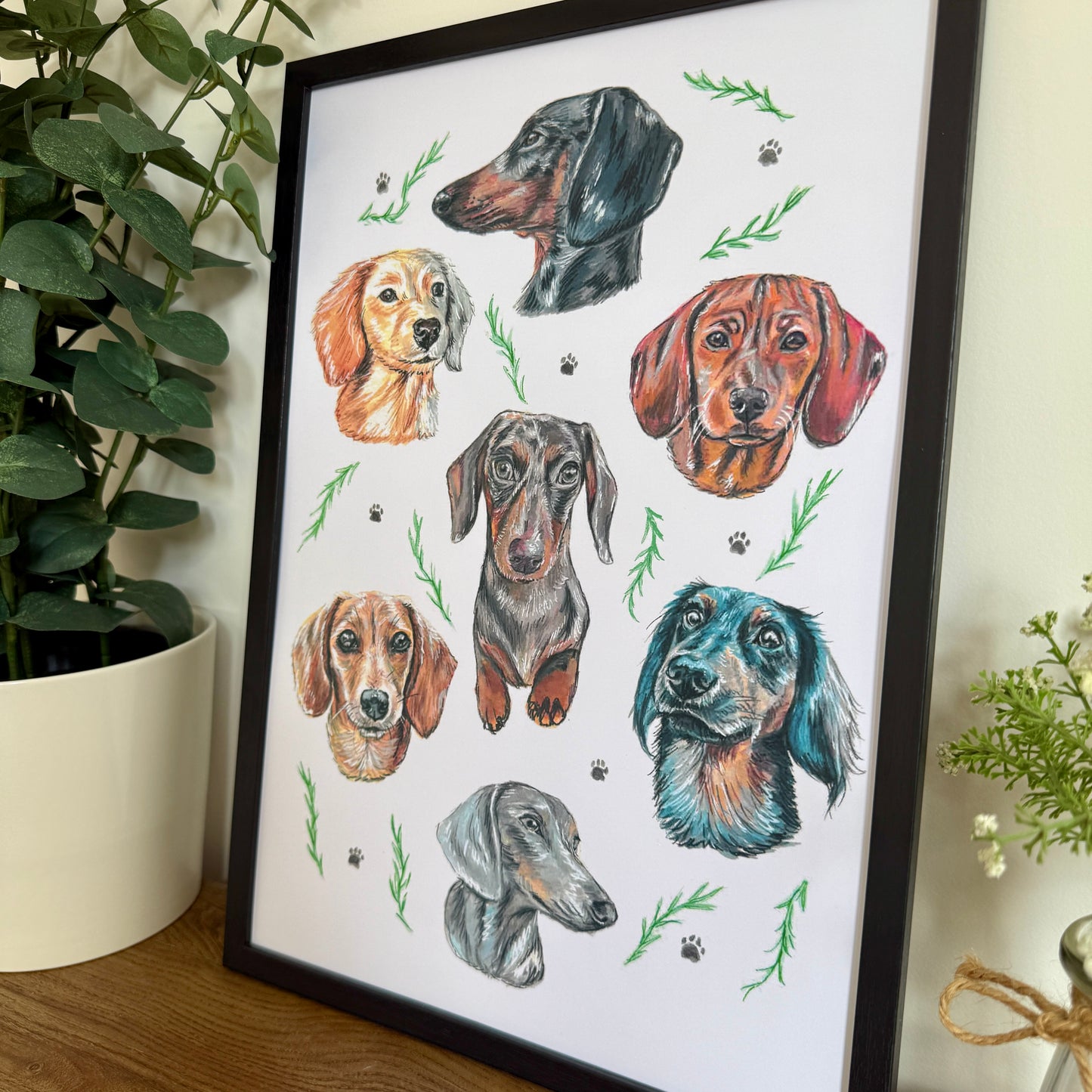 Dachshund Dizzign Print A3