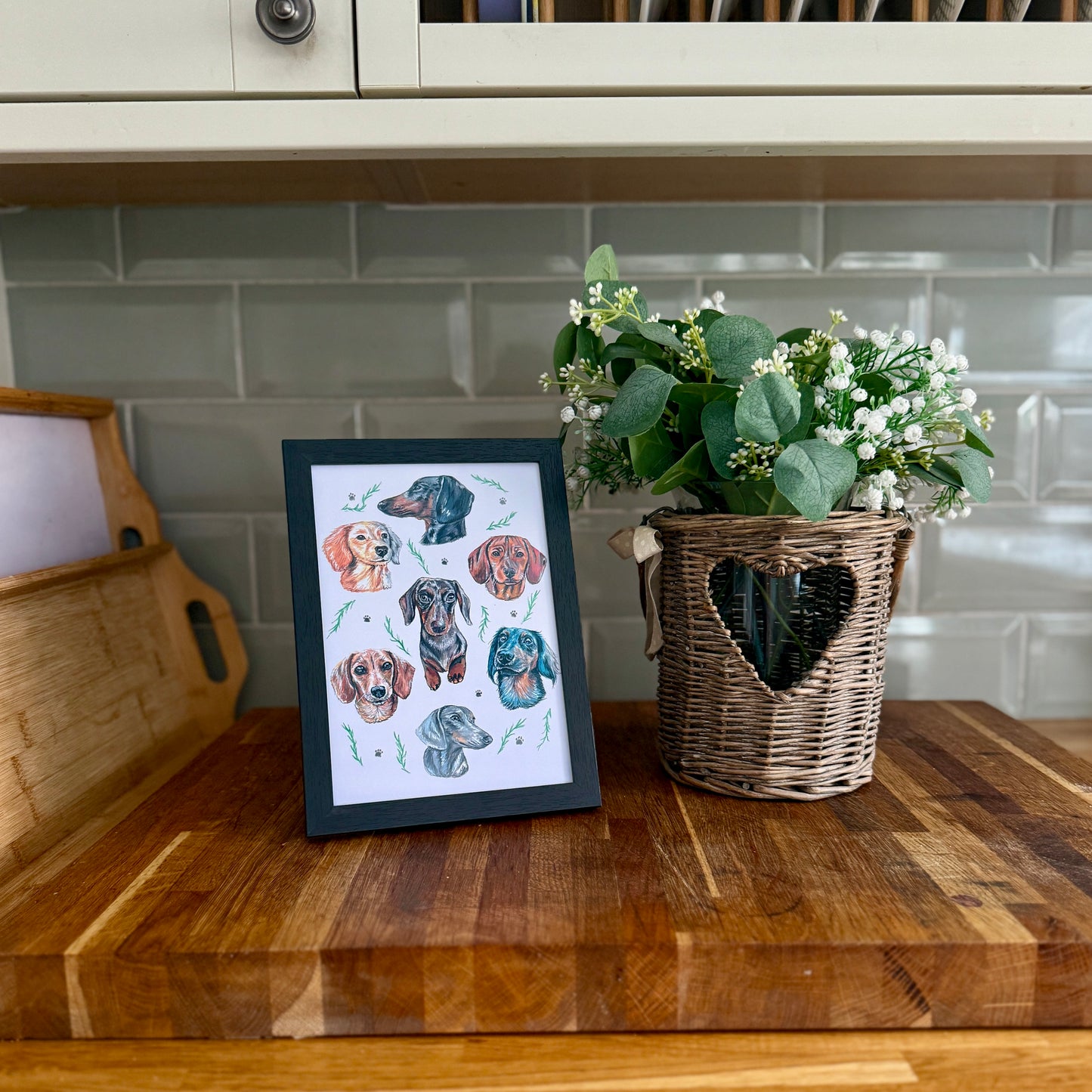 Dachshund Dizzign Print A5