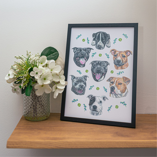 Staffy Dizzign Print A4